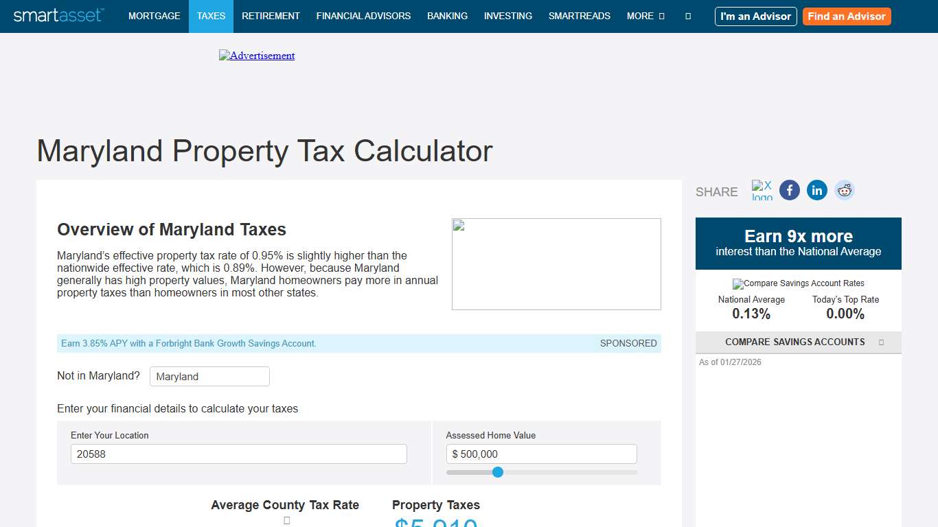 Maryland Property Tax Calculator - SmartAsset