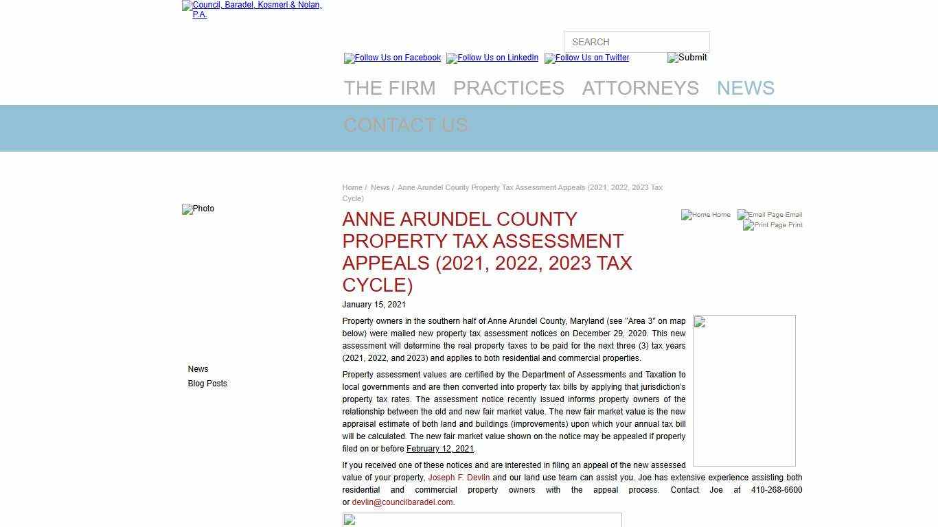 Anne Arundel County Property Tax Assessment Appeals (2021, 2022, 2023 Tax Cycle)