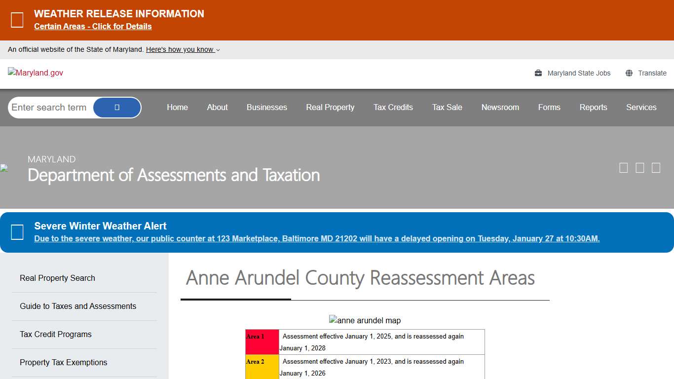 Anne Arundel County Reassessment Areas